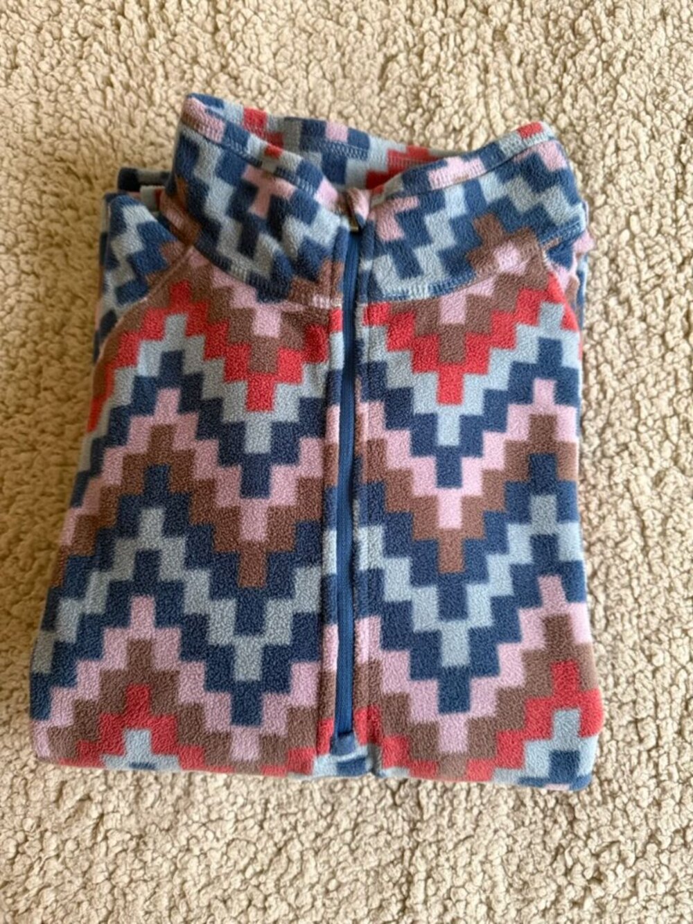 Eddie Bauer Women's Geometric Chevron Print Fleece Half-Zip 2XL